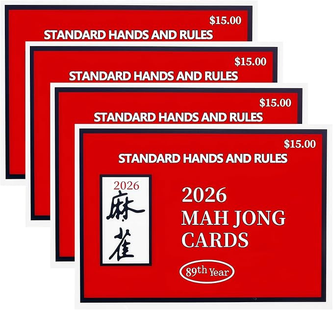 Mahjong Cards 2026 Official Revision (4Pack Red) | Amazon (US)