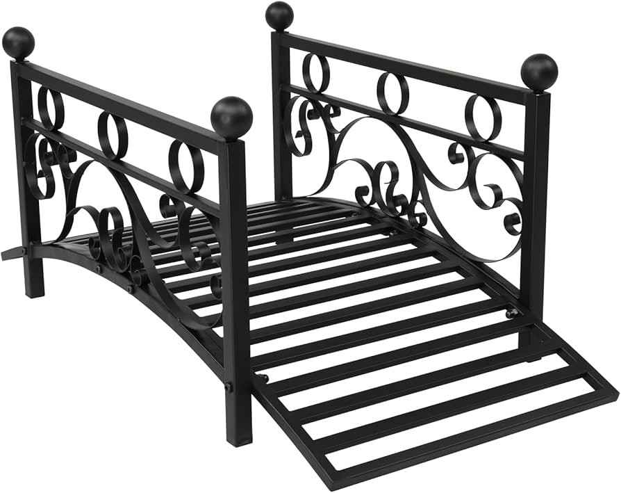 VINGLI 3.4ft Metal Garden Bridge, 330lbs Capacity Garden Bridges for Outdoors with Anti-Rust Coat... | Amazon (US)