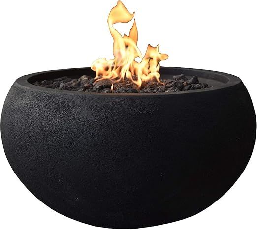 Modeno York Outdoor Firepit Table Grey Durable Round Fire Bowl Glass Fiber Reinforced Concrete Pa... | Amazon (US)