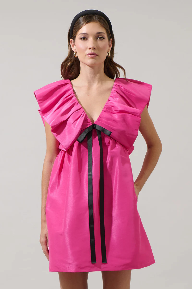 Ziona Satin Babydoll Mini Dress | Sugarlips