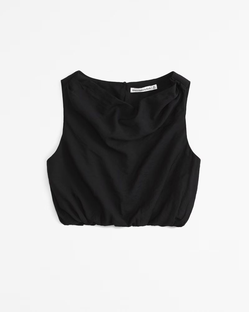 Crinkle Textured Cowl Neck Set Top | Abercrombie & Fitch (US)