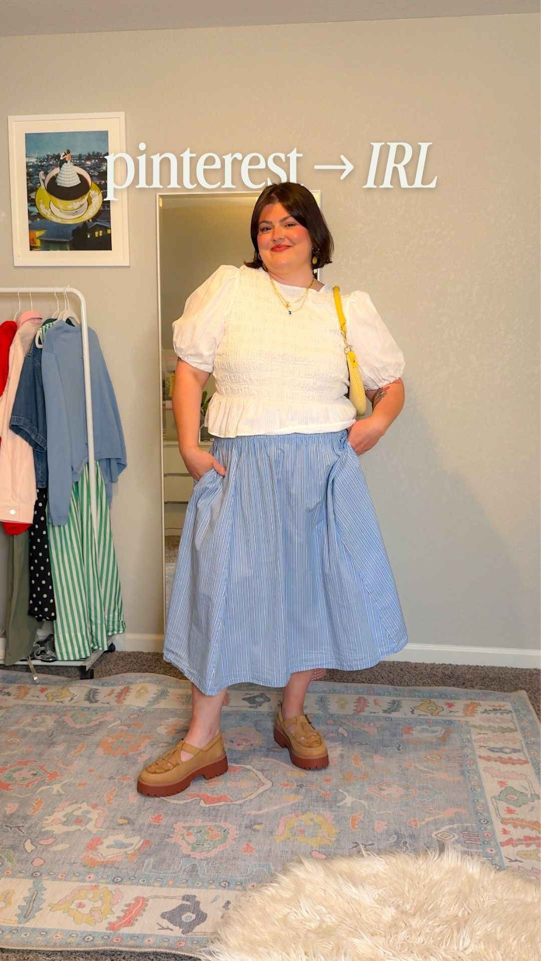 spring pinterest inspired outfit! white shirt + blue skirt is always such a cute combo and these are both from Old Navy-they're so comfortable! 

#plussizefashion #springoutfits  

 #LTKPlusSize