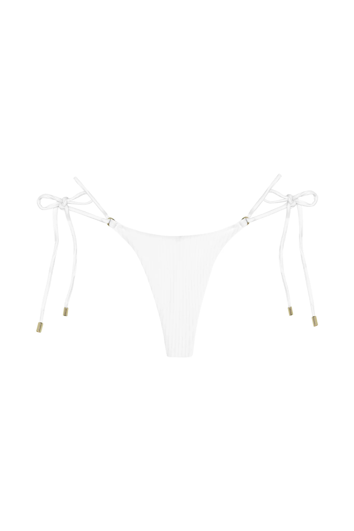 Hanalei Bottom - White Rib | Monday Swimwear
