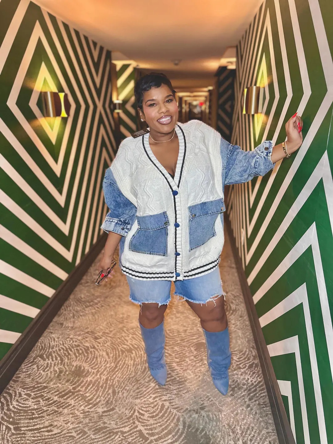 Denim Patchwork Cardigan - Etsy | Etsy (US)