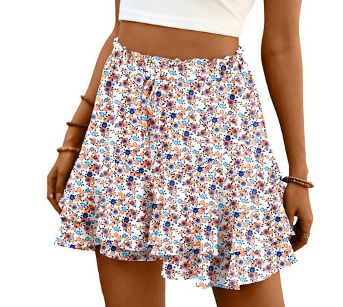 Lepunuo Women Summer Skorts High Waist Ruffle Tiered Shorts Casual Butterfly Tennis Skirts Flowy Butterfly Vacation Shorts | Amazon (US)
