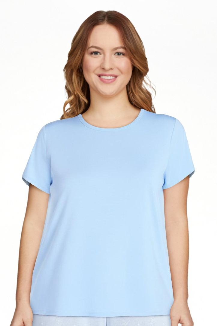 Joyspun Women’s Scoop Neck Sleepwear Modal Tee with Short Sleeves, Sizes S-3X | Walmart (US)