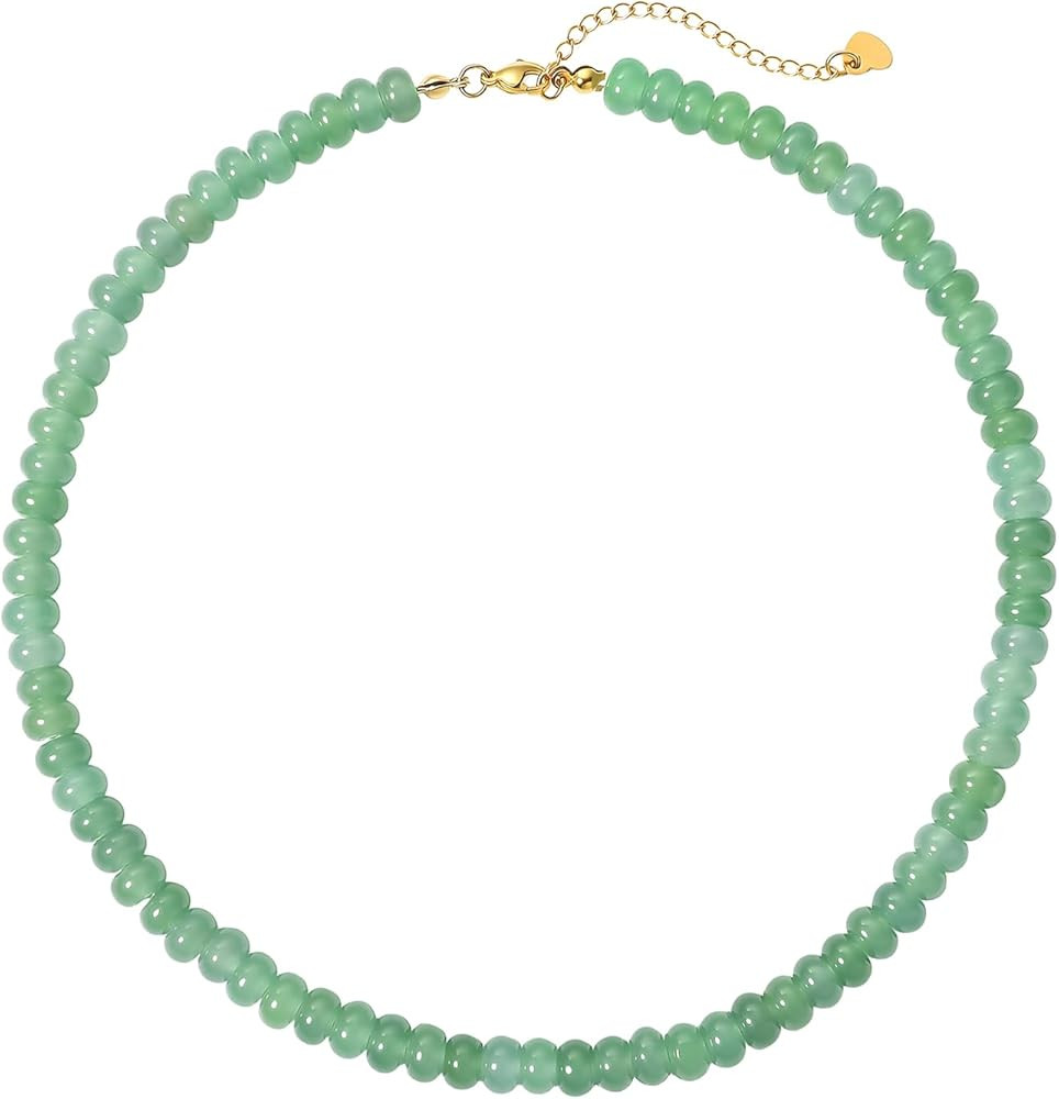 Beaded Necklace for Women,Natural Gemstone Necklace for Women,Colorful Bead Choker Necklace Handm... | Amazon (US)