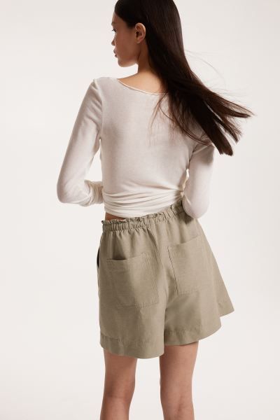 Linen-blend Pull-on Shorts | H&M (US + CA)