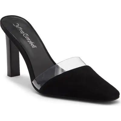 Jeffrey Campbell Allowance Mule in Black Suede Clear at Nordstrom, Size 8 | Nordstrom