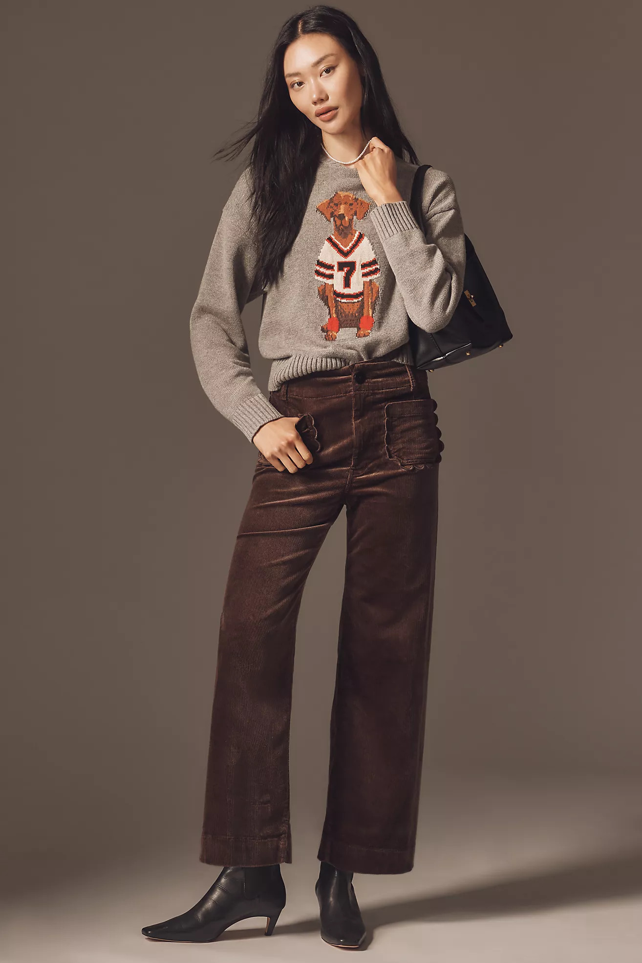 The Colette Scallop Pocket Corduroy Crop Wide-Leg Pants by Maeve | Anthropologie (US)