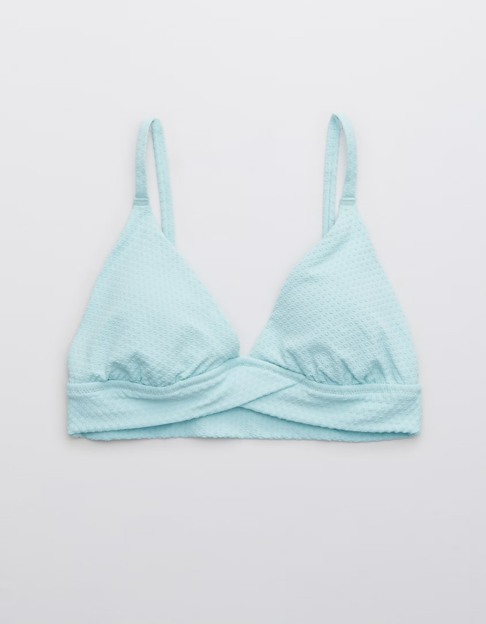 Aerie Jacquard Crossover Triangle Bikini Top | American Eagle Outfitters (US & CA)