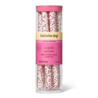 Pretzel Rods Dipped in White Chocolate w/Valentine Nonpareils - 4.44oz/6ct - Favorite Day™ | Target