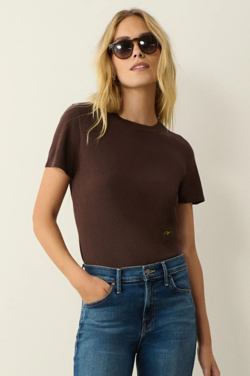 Chocolate Cashmere Silk Blend Katie Tee | Tuckernuck (US)