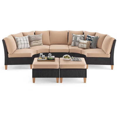 NAYSAYE Patio Chaise Lounges 7 Piece Sectional Set with Cushions for Garden and Backyard

, Beige, 23.8"*30"*30.7" | Target
