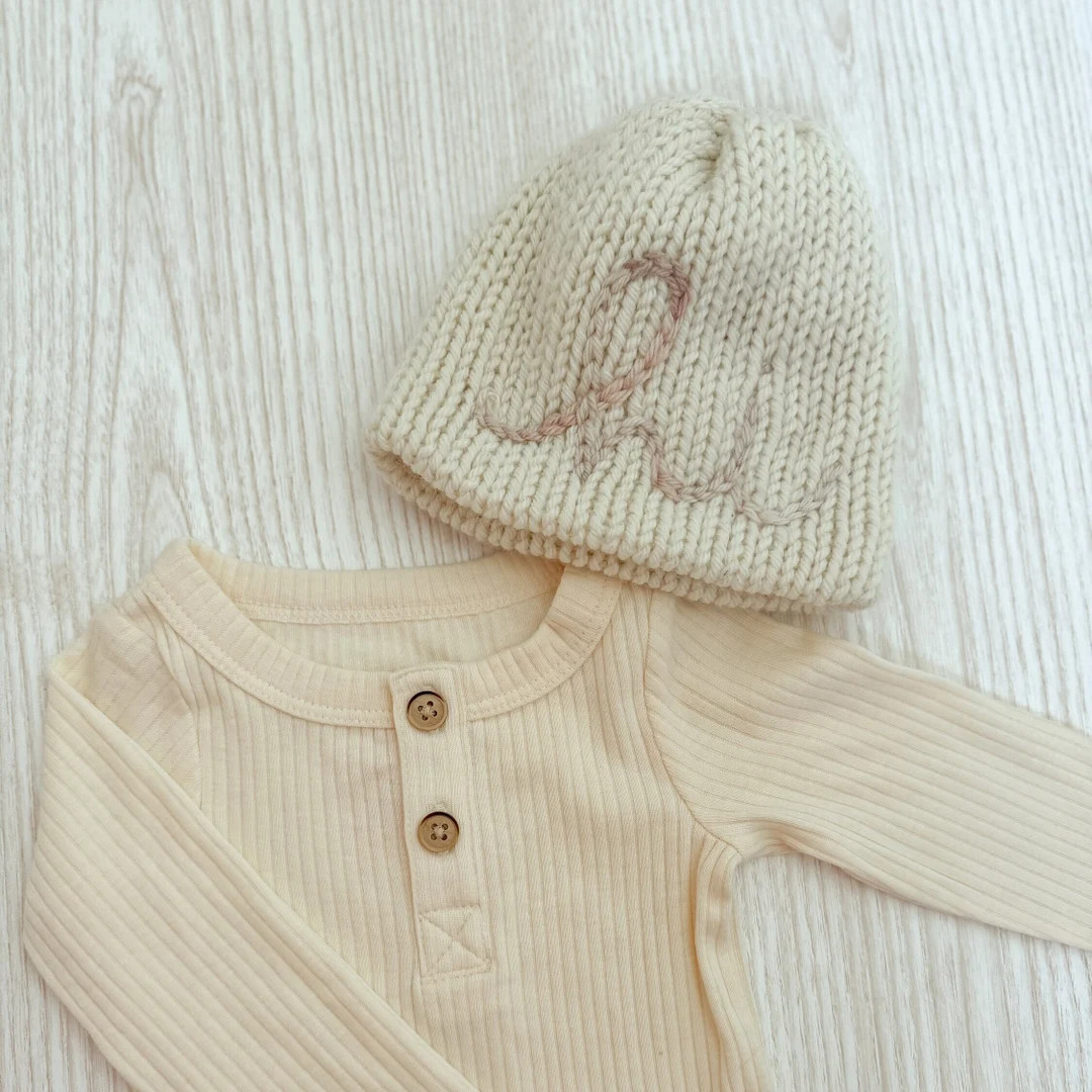 Embroidered Newborn Hat Baby Shower Gift Child Cap New Baby Gift Hi Hat Baby Gender Neutral Newbo... | Etsy (US)