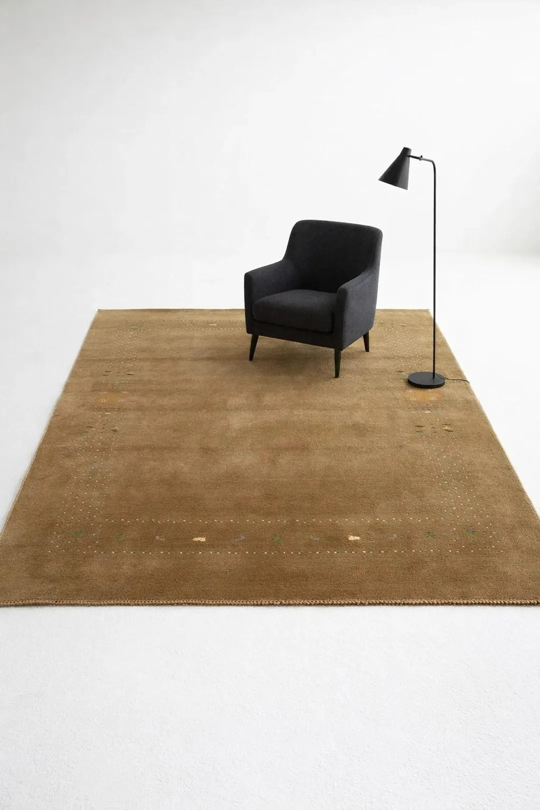 Hand Loom Gabbeh Wool Rug – Earth Tone Area Carpet with Tribal Dotted Motifs for Living Room & ... | Etsy (US)