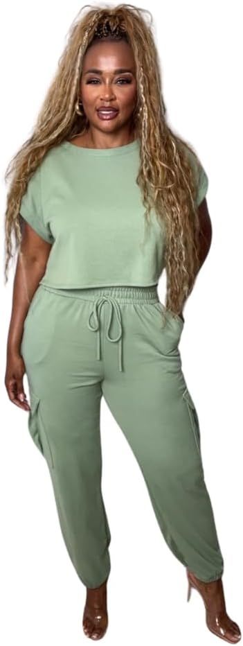 Women's Cotton Crewneck Sleeveless Lounge Sweatpants Suit Set, Hollow Back | Amazon (US)