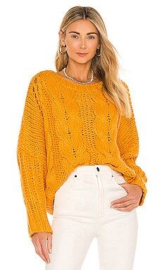 Tularosa Paola Cable Sweater in Mustard from Revolve.com | Revolve Clothing (Global)