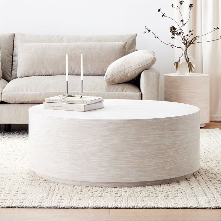 Volume Round Drum Coffee Table (36"–44") - Wood | West Elm (US)