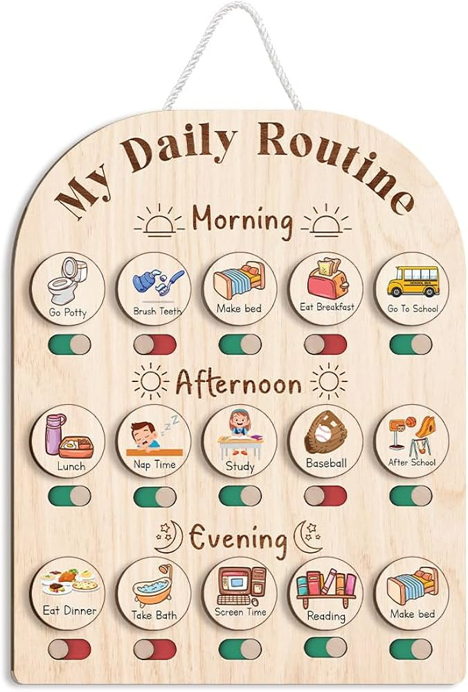 Daily Routine Chart for Kids, Visual Schedule, Routine Chart for Toddlers, Morning Bedtime Routin... | Amazon (US)
