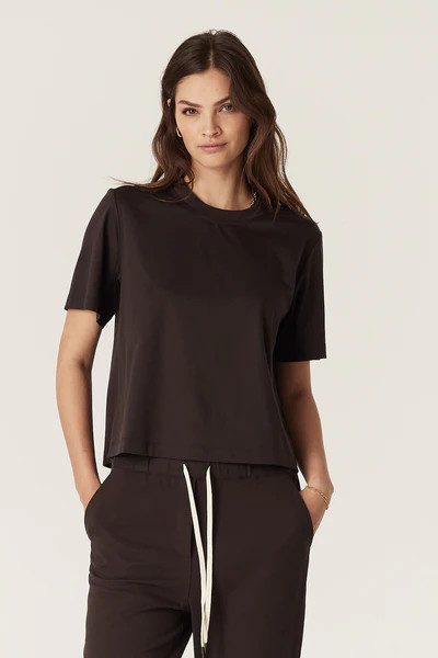 Pima Boxy Tee - Espresso | Cable Melbourne