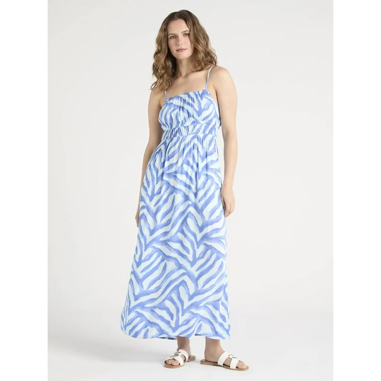 Time and Tru Women's and Women's Plus Smocked Waist Maxi Dress, Sizes XS-4X - Walmart.com | Walmart (US)