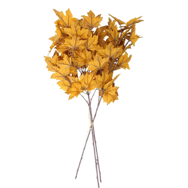 My Texas House Fall Faux Maple Leaf Bundle, Yellow, 20" | Walmart (US)