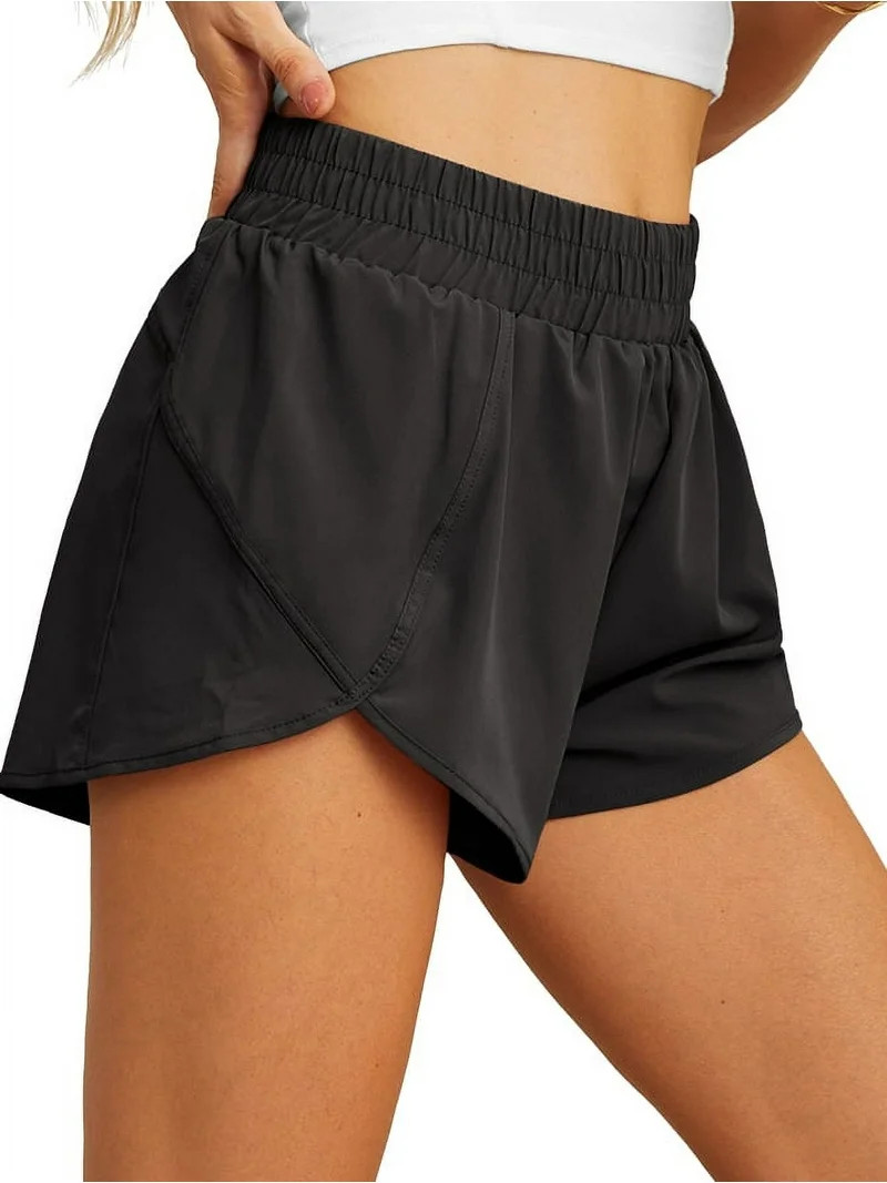 Cueply Women's Running Shorts High Waisted Athletic Gym Workout Shorts with Liner Zipper Pockets | Walmart (US)
