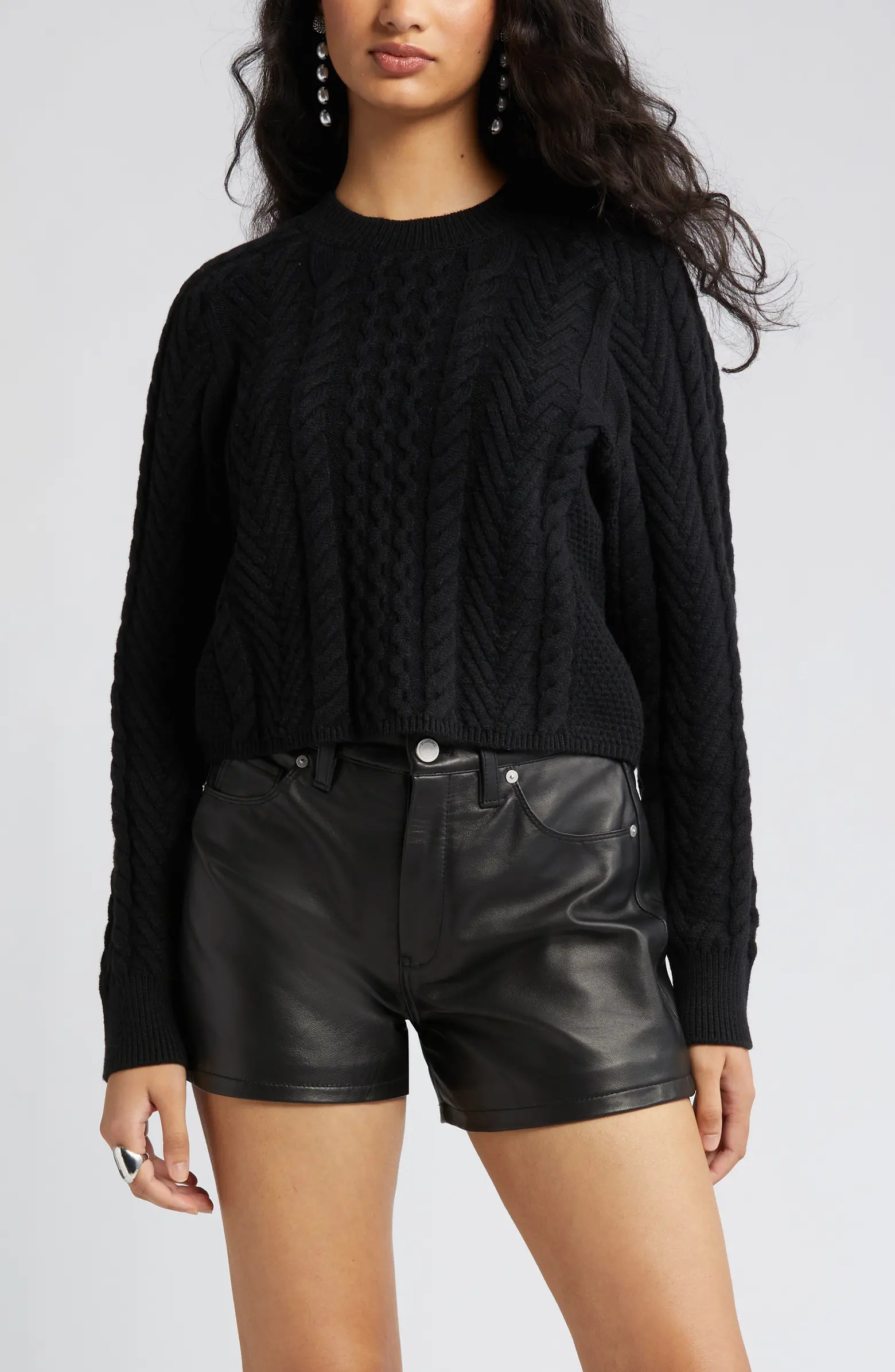 Mix Stitch Boxy Sweater | Nordstrom