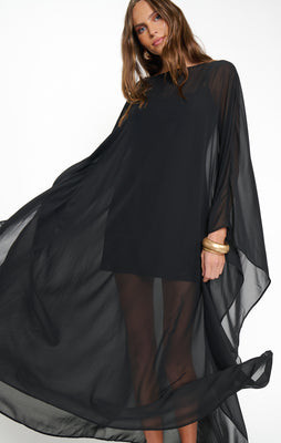 Olsen Maxi Dress, in Black Chiffon, Size: XL | Show Me Your Mumu | Show Me Your Mumu