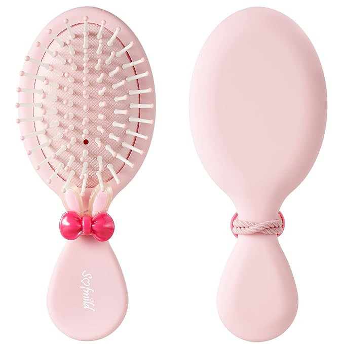 Hair Brush, Mini Travel Brush for Girls Women Boys Men Kids, Small Toddler Oval Hairbrush for Wet... | Amazon (US)