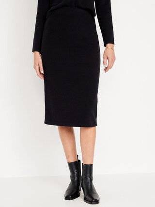 Rib-Knit Midi Skirt for Women | Old Navy (US)