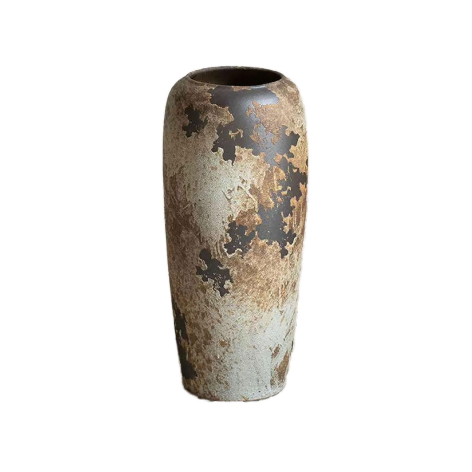 Reception Room Vase Rough Ceramic Standing Pottery Jar Big Belly Large Ornament Decor Flower Arra... | Amazon (US)