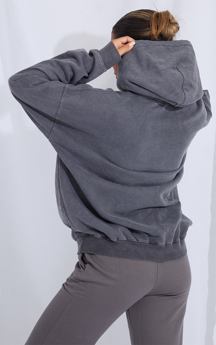 Charcoal Washed Oversized Hoodie | PrettyLittleThing UK