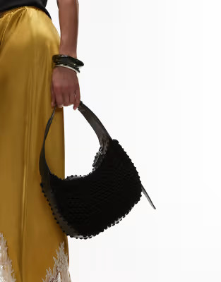 Topshop Gracia crochet & leather bag with buckle strap in black | ASOS | ASOS (Global)