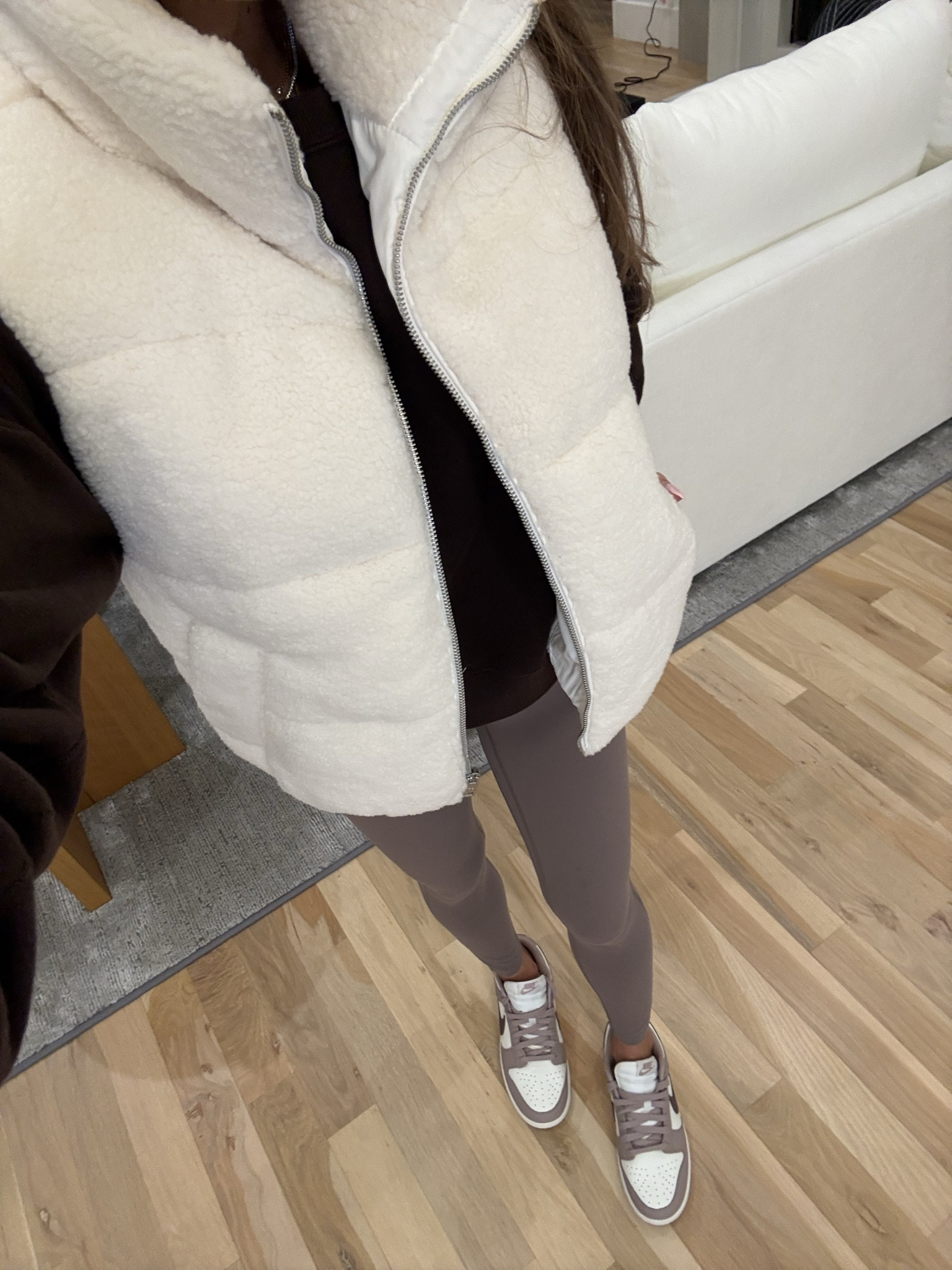 Sherpa vest size leggings winter outfit 

#LTKootd #LTKdayinmylife #LTKSaleAlert