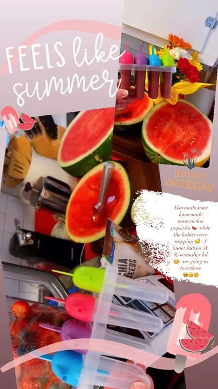 Also made some homemade *healthy* watermelon popsicles 🍉 while the babies were napping 😴 - I know Judson (& @wesmabry lol 🤭) are going to love these 
😍😋☺️

#LTKFamily #LTKHome #LTKBaby