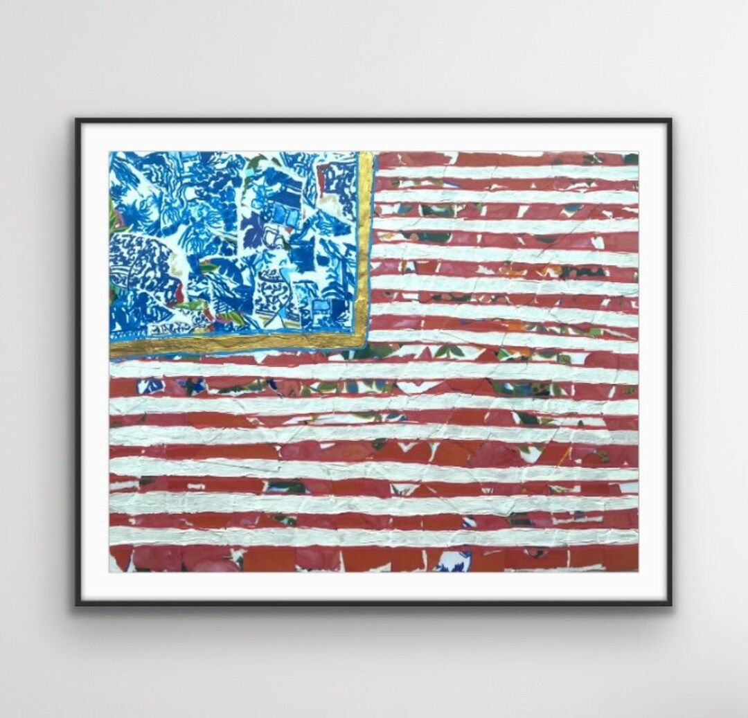 American Flag Collage Art, 11x14 Original Art, Americana, American Flag Art, Red, White, and Blue... | Etsy (US)