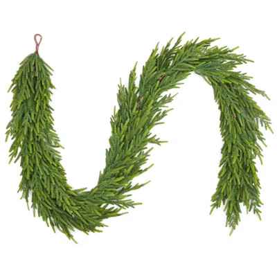 9 Ft Realistic Christmas Garland, Real Touch Pine Garland for Mantle, Dense Artificial Greenery G... | Target