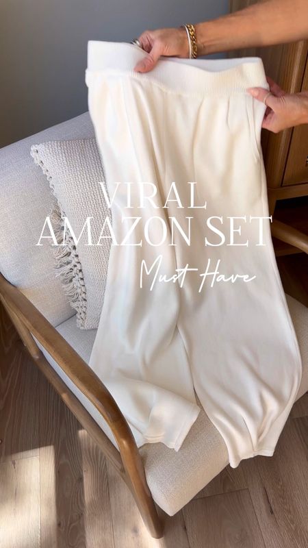 Viral Amazon set on sale! 
I love this set so much and love wearing the sweater separate with jeans as well.
I needed a second color
Runs tts sz small
Makes a great travel outfit 
#ltktravel



#LTKover40 #LTKstyletip #LTKSeasonal
