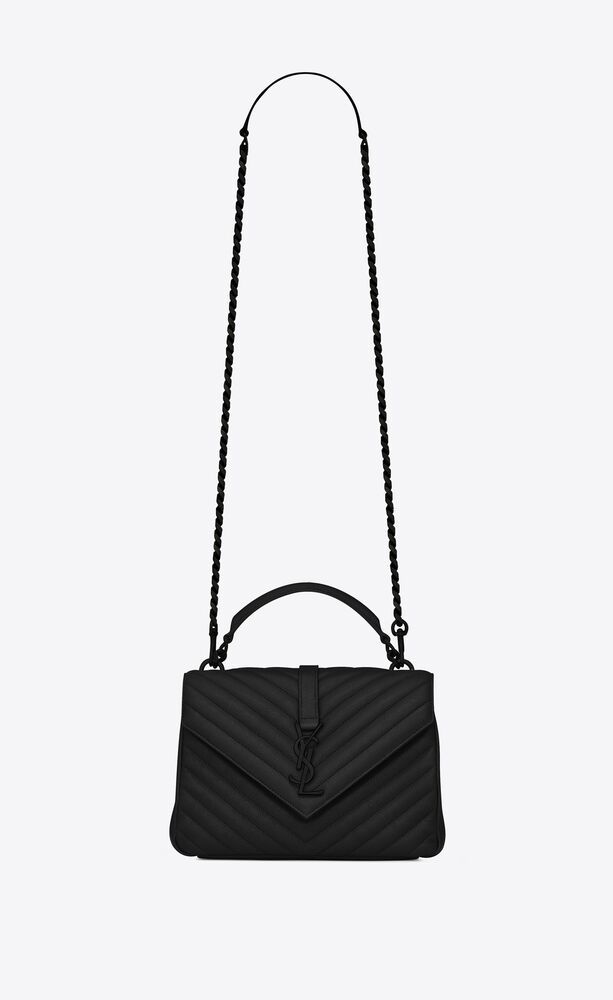 bag made with metal-free tanned leather and organic cotton lining, decorated with chevron-quilted... | Saint Laurent Inc. (Global)