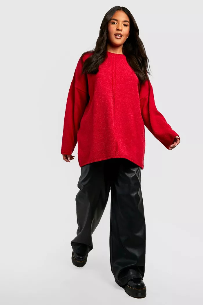 Plus Boucle Knitted Jumper | Boohoo.com (UK & IE)