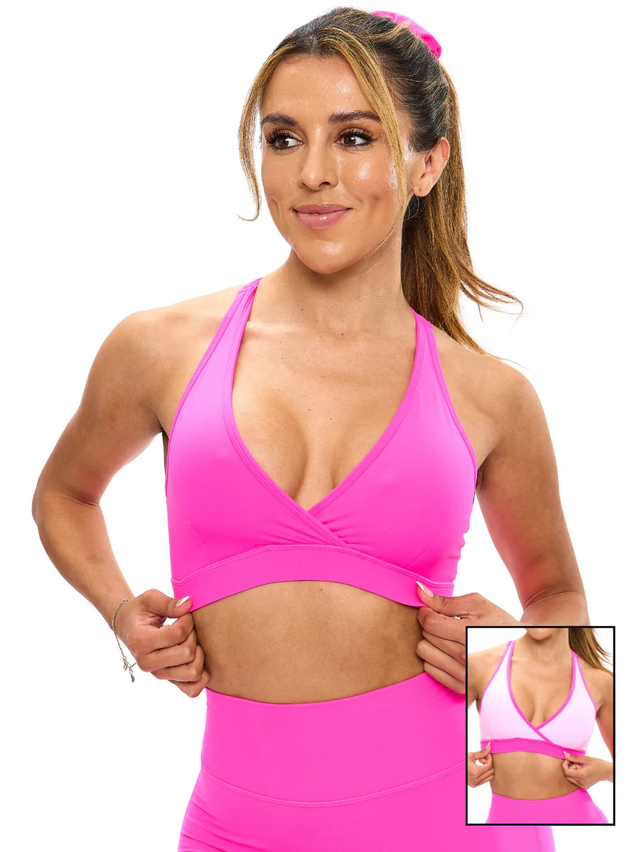 Reversible RacerBack Sports Bra - Hard Candy and Pink Starburst S | Buffbunny