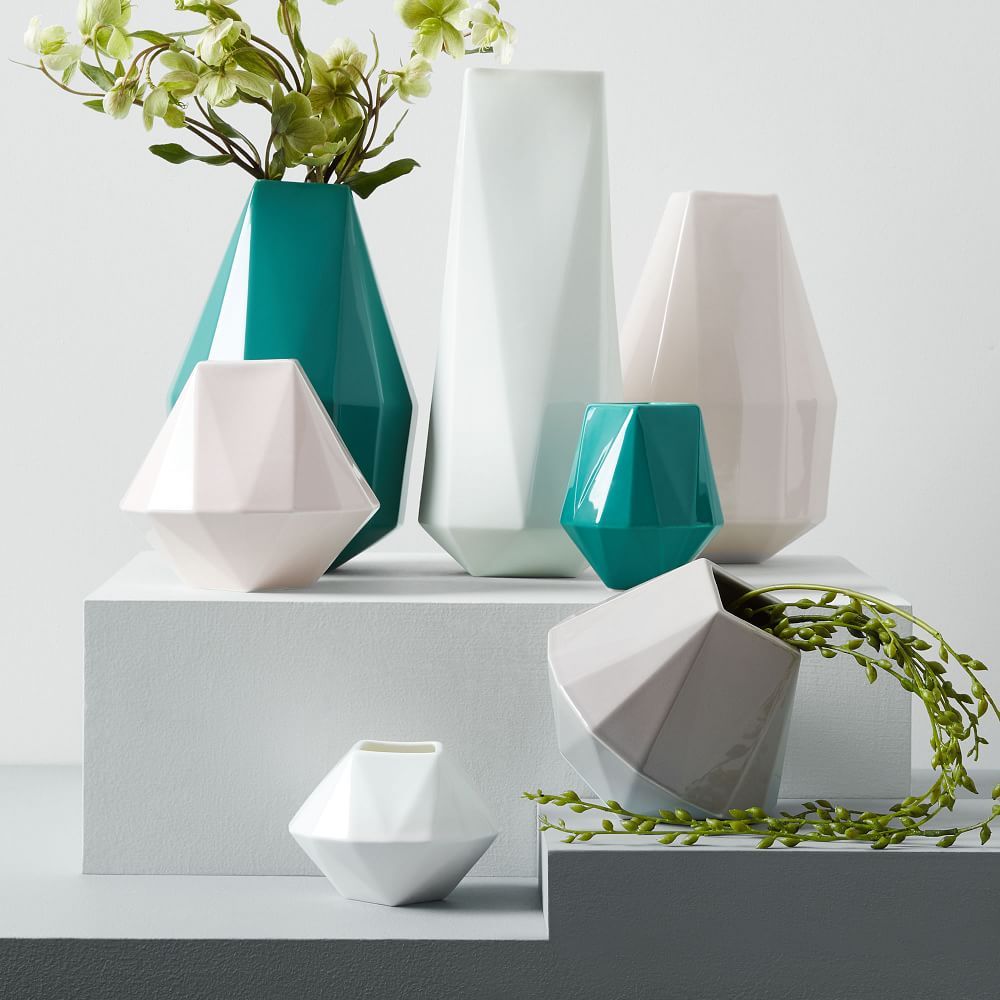 Faceted Porcelain Vases | West Elm (US)