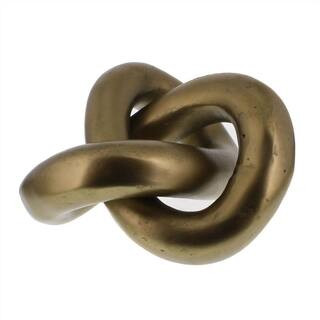 HomeRoots 4 .5 in. Brass Gold Metal Knot Sculpture 2000390126 | The Home Depot