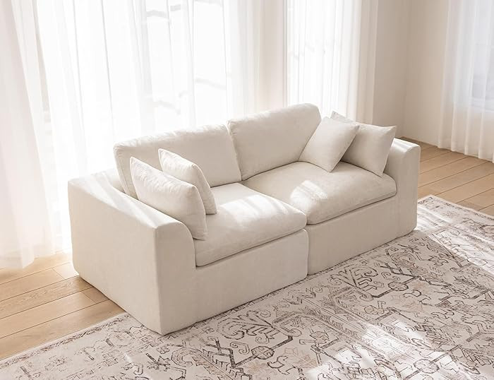 83" Cloud Loveseat Sofa, Modular Sectional Sofa for Living Room, Bedroom and Small Space, Boneles... | Amazon (US)