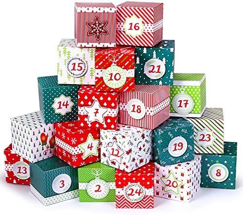 LEMESO 24 Pack Christmas Advent Calendar Boxes 2022, Christmas Countdown to Christmas Boxes, Boxe... | Amazon (US)