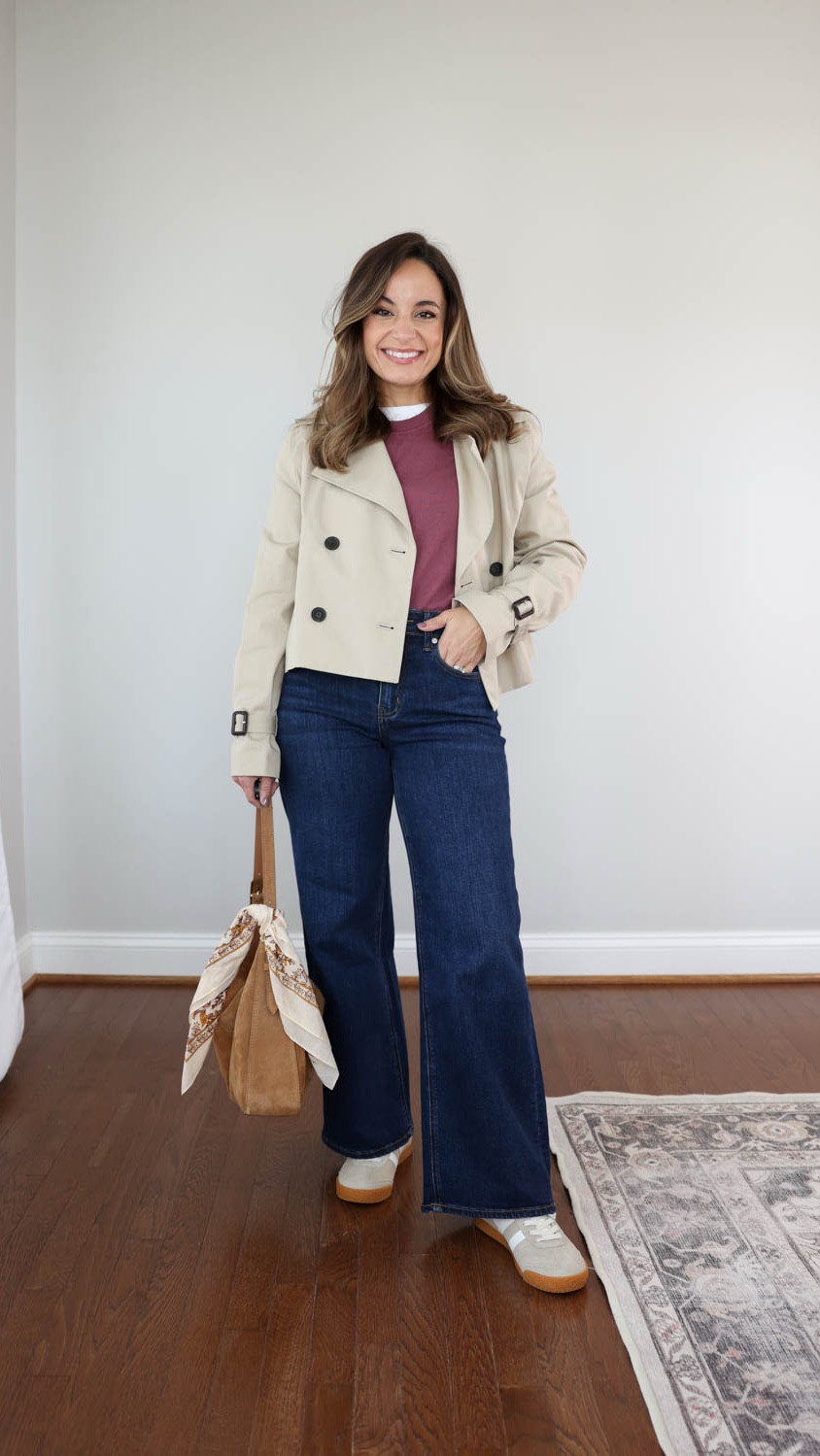 Fall outfits with sneakers! 

Sneakers (Gola): tts - starts at a size 5 | in bone/white 
T-shirt (pact): xxs 
Purple top (Quince): xs 
Jeans (Quince): 24 x 28” inseam
Jacket (Aritzia): xxs 
Bag (J.Crew) 

My measurements for reference: I’m 4’10” and 105lbs. My bust, waist, and hip measurement is 32”, 24”, and 36”.

#LTKSeasonal #LTKPetite