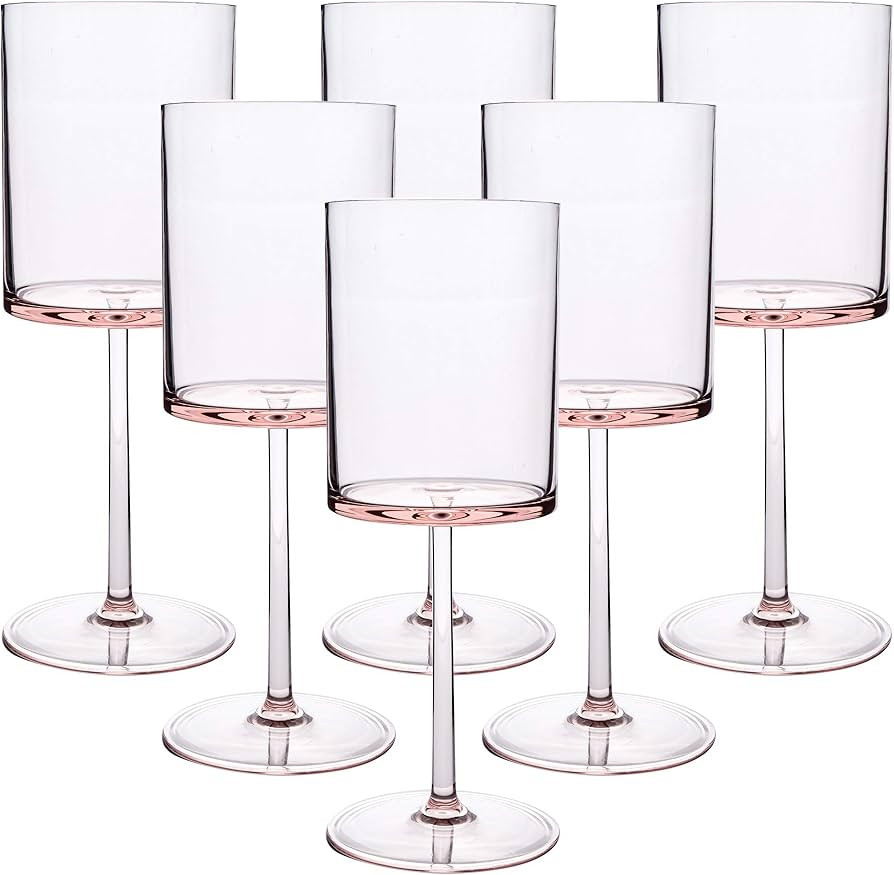 Classic Acrylic Premium Quality Plastic Tumblers |Set of 6 Each Pink, : 15-Ounce, Dishwasher Safe... | Amazon (US)