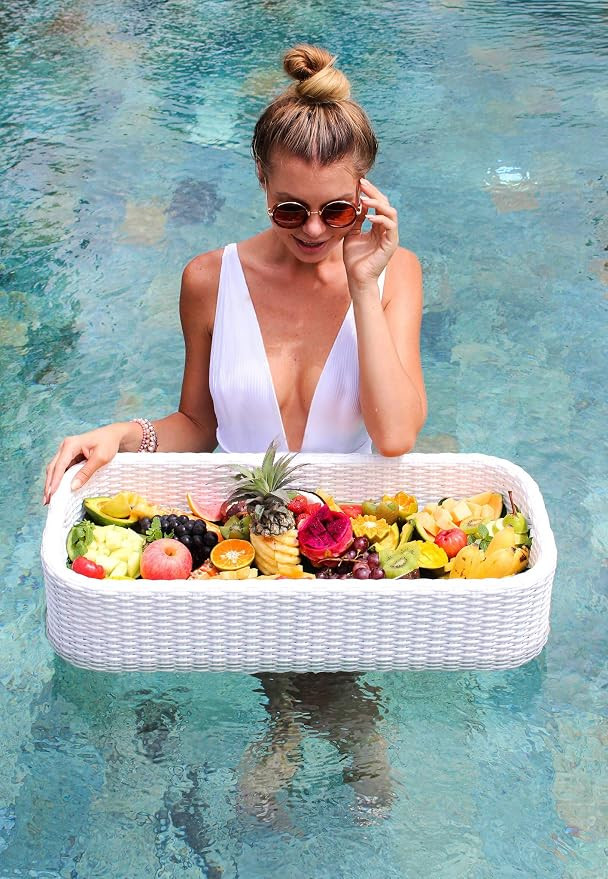 Floating Pool Tray Floating Serving Tray Table & Bar - Swimming Pool Floats for Adults, Spas, & P... | Amazon (US)